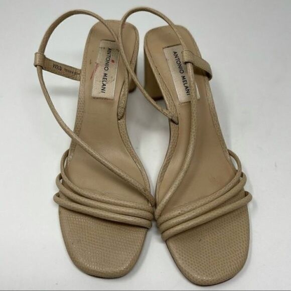 Antonio Melani Celeestie heels cream snake embossed heeled sandals 6.5M BoxB - Picture 4 of 7